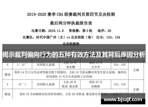 揭示裁判偏向行为的五种有效方法及其背后原因分析